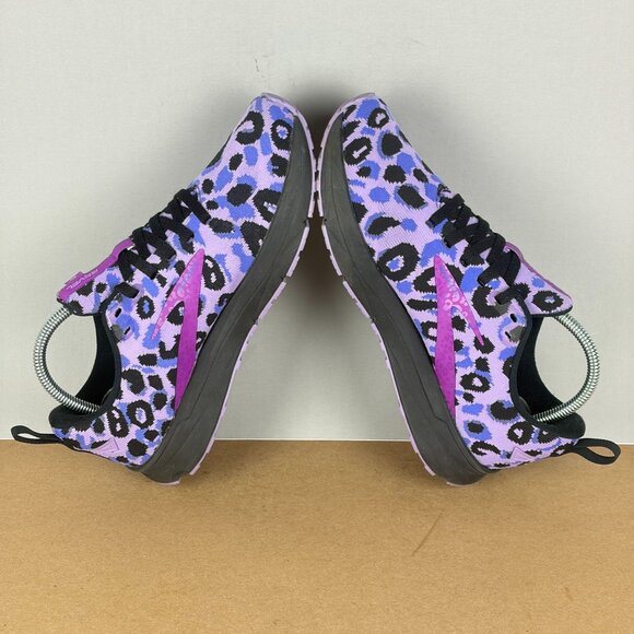 Brooks Revel 5 Purple Leopard Print Athletic Shoes Womens 6.5 Running Low Top - Picture 7 of 11